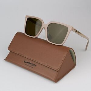 NEW Burberry BE4411D 380773 Beige Dark Brown Square Women Sunglasses BE 4411D